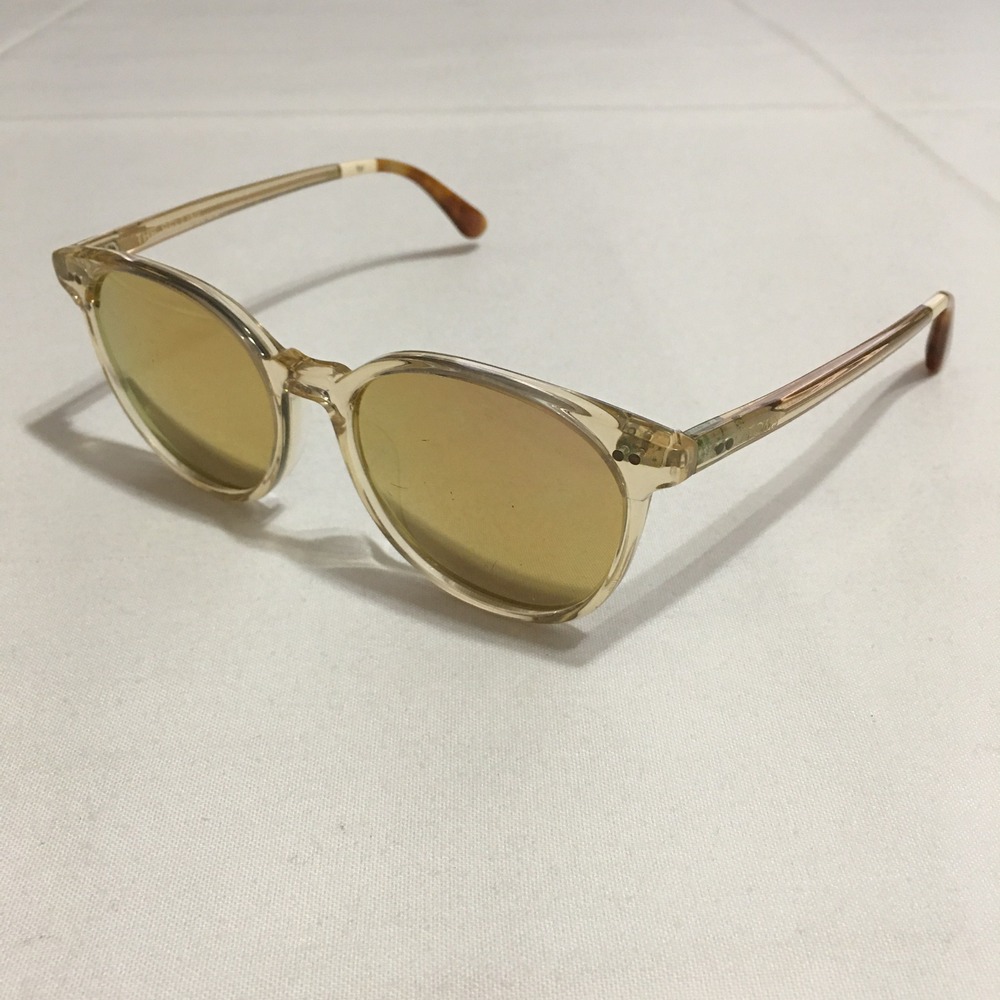 TOMS Bellini Round Sunglasses Champagne Gold Mirror Lens 10011375